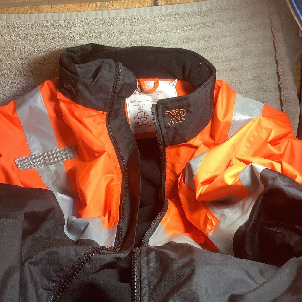 XP 107 Protective Safety Wear Jacket Orange Reflective ANSI 107 2010 * Xl